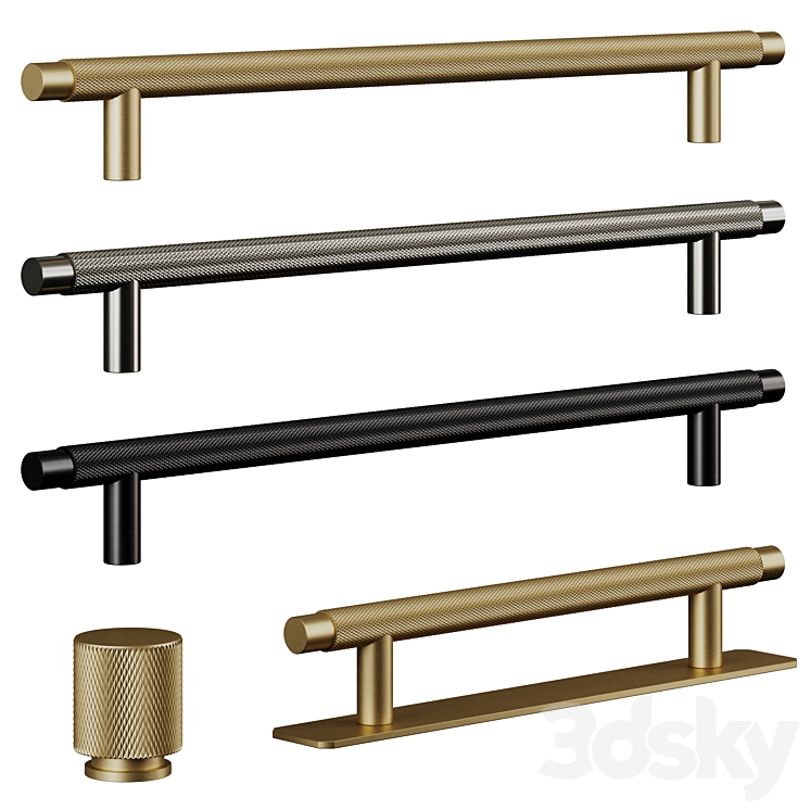 Plankhardware KEPLER Knurled TBar and FRANKLIN Knob Miscellaneous 3D model