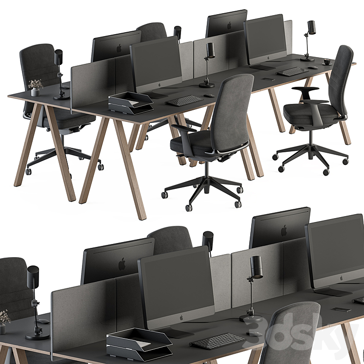 Employee Set – Office Furniture 346 3DS Max - thumbnail 1