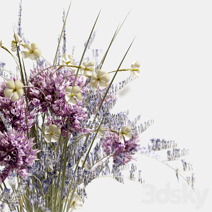 Bouquet of wild flowers 3DS Max Model - thumbnail 2