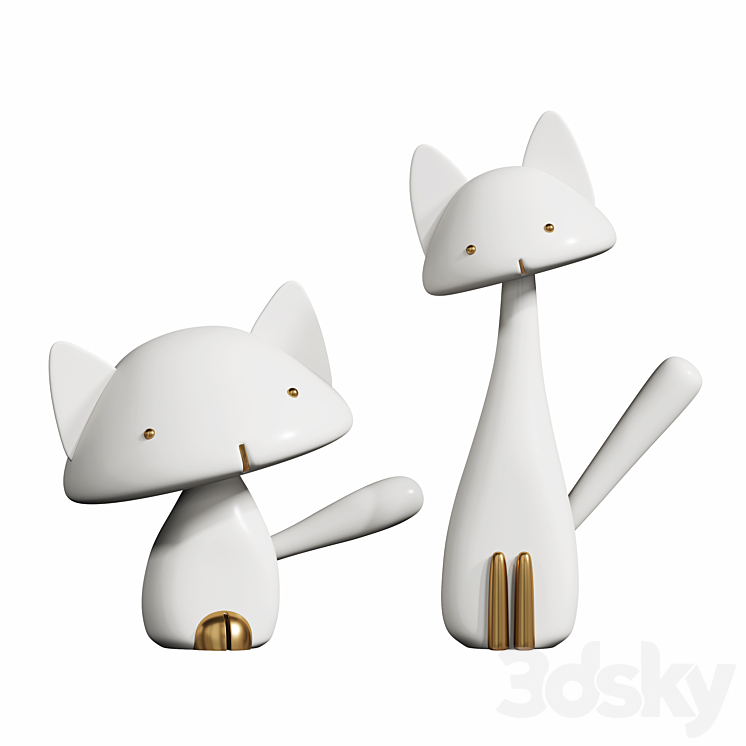 cat handicraft ornament sculpture 3DS Max Model - thumbnail 1
