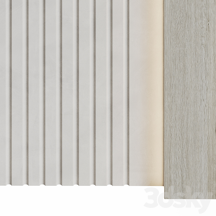 Decorative wall panels Wood 3 3DS Max Model - thumbnail 2