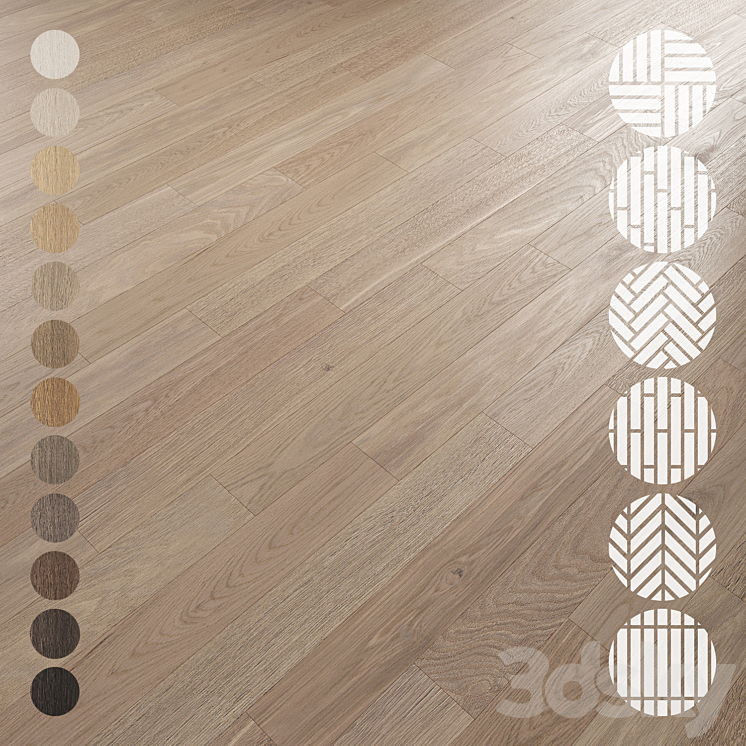 Oak Flooring Set 022 3D Model