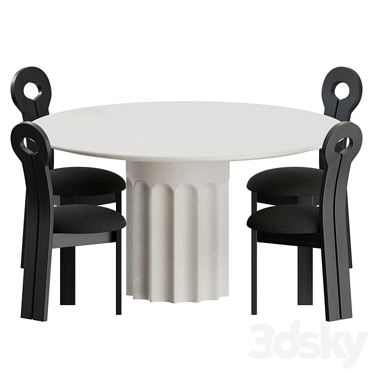 Dining Set 01 by Lulu and Georgia 3DS Max Model - thumbnail 1