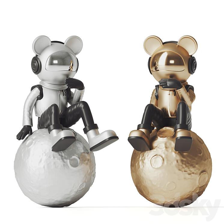 astronaut bear 3DS Max Model - thumbnail 1