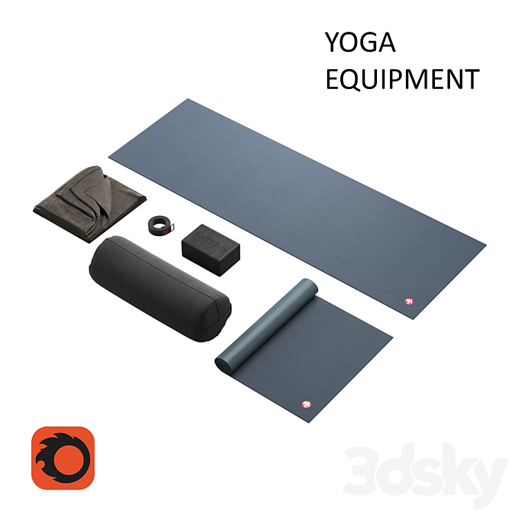 Manduka Yoga Equipment 3DS Max Model - thumbnail 1