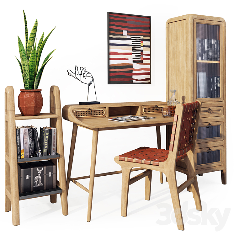 A set of office furniture. Desk Nalu La Forma 3DS Max - thumbnail 1