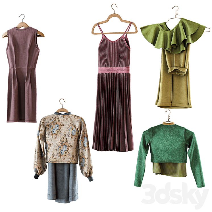 set of clothes on hanger PBR_low poly 4k 3D Model Free