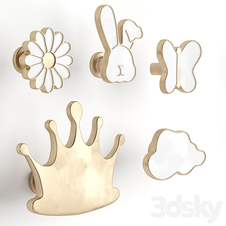 Furniture handles for nursery pullcast 3D Model