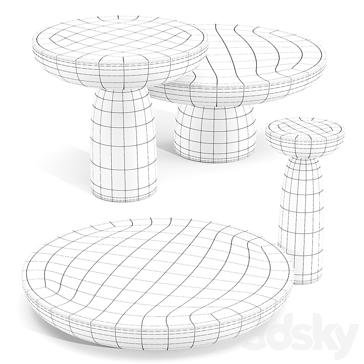 Mogg: Olo - Coffee and Side Tables 3D Model