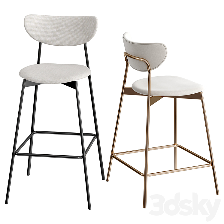 3DS MAX west elm Modern Petal Bar & Counter Stool 3DS Max Model