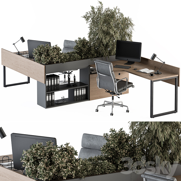 Employee Set – Office Furniture 348 3DS Max Model - thumbnail 1