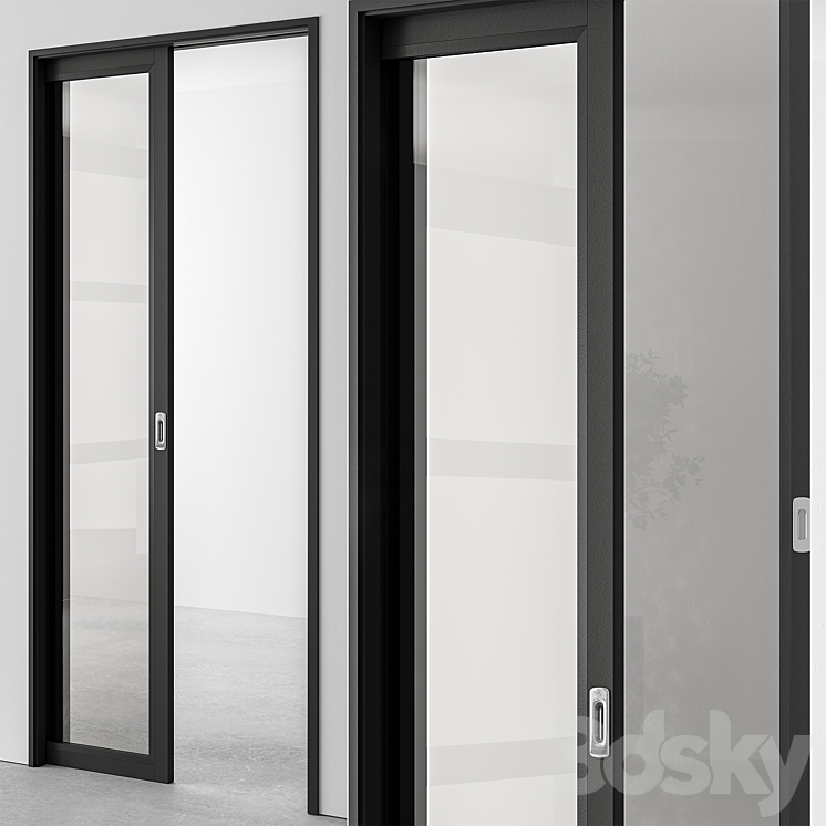 Glass Pocket Door - Set 51 3D Model Free