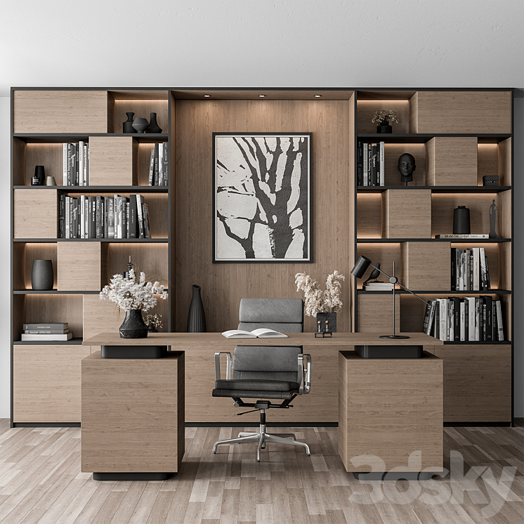 Home Office Set – Office Furniture 349 3DS Max Model - thumbnail 1