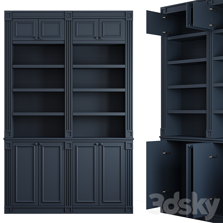 Classic Bookcase 1 3DS Max Model - thumbnail 1