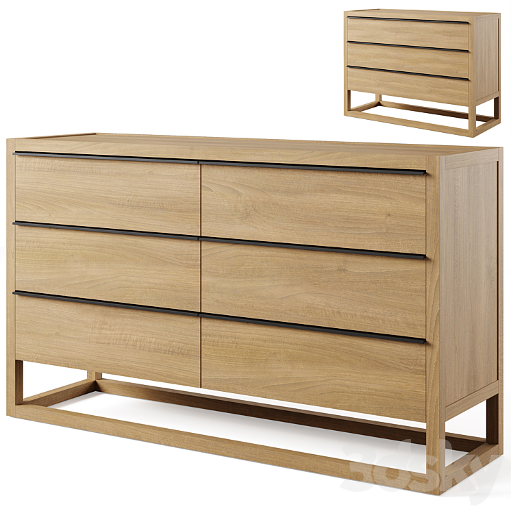 Leavitt Natural Oak Wood 6Drawer and 3Drawer Dresser by Crate and