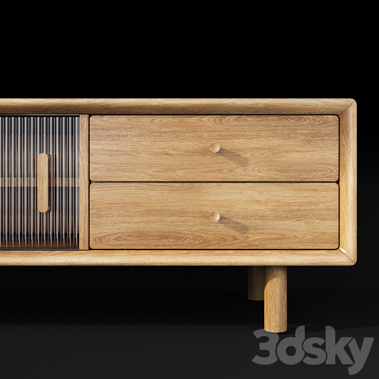 Chest of drawers Tvstand sideboard Mid Century. Decor Diva 3DS Max - thumbnail 2