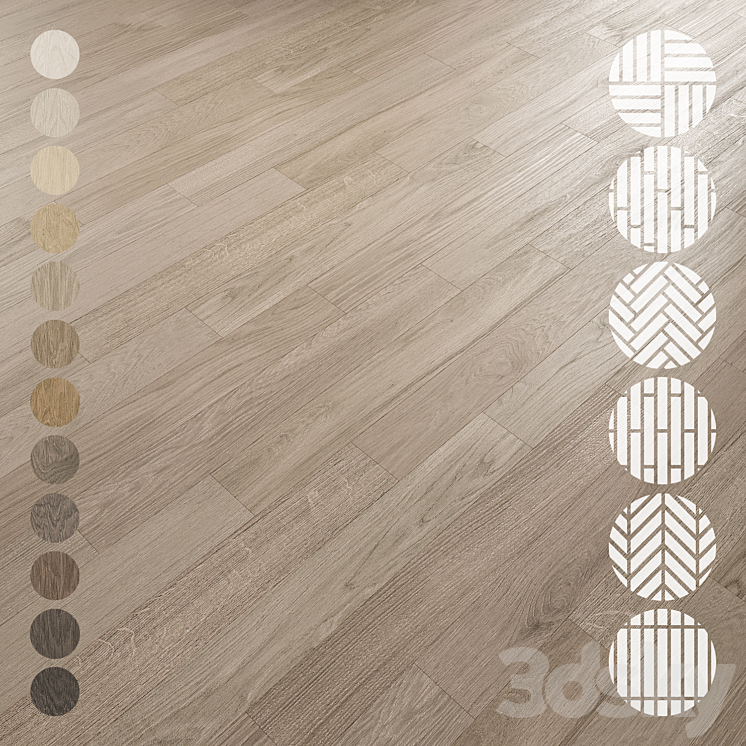Oak Flooring Set 031 3D Model