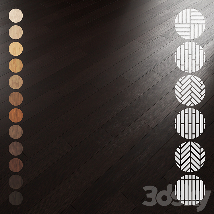 Oak Flooring Set 033 3D Model