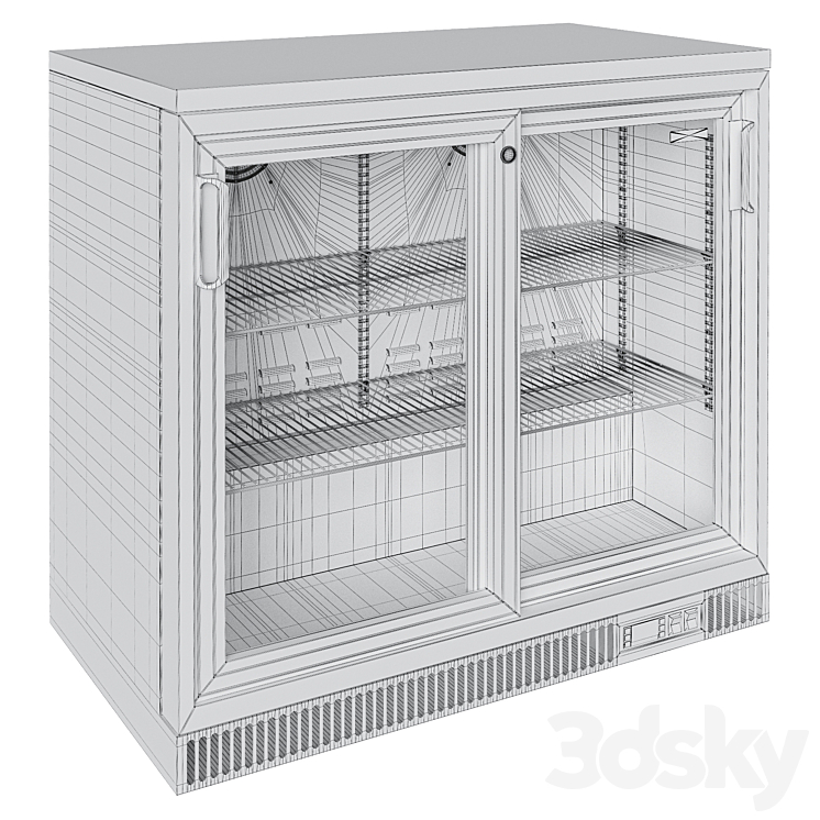 Bar refrigerated cabinet HICOLD SGD250SL 3D Model Free