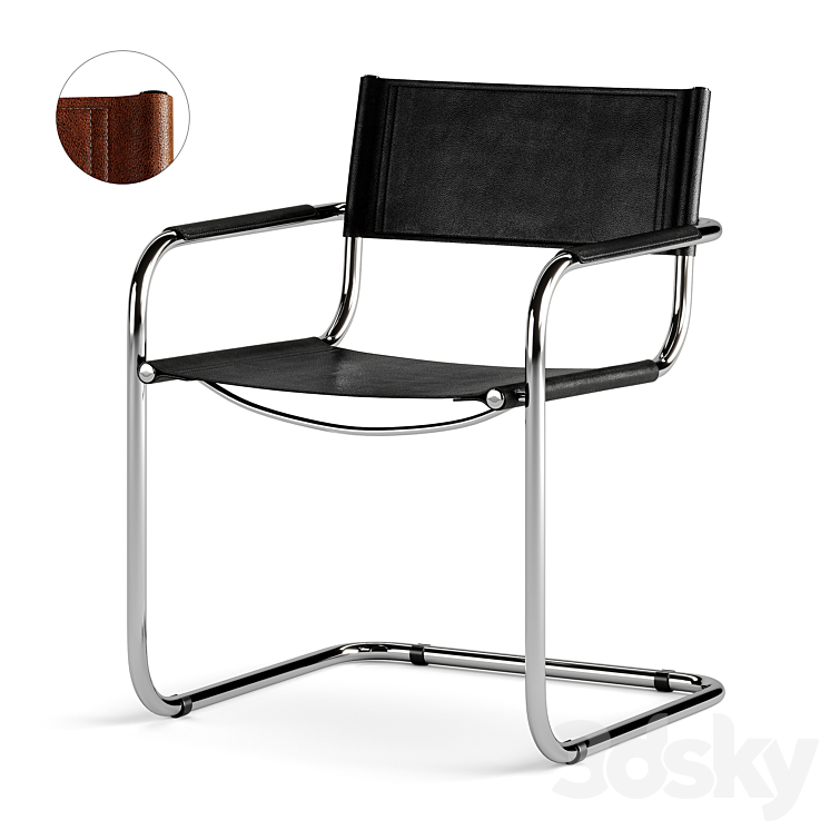 Meccanica chair with armrests by Mantellassi 1926 3DS Max Model - thumbnail 1