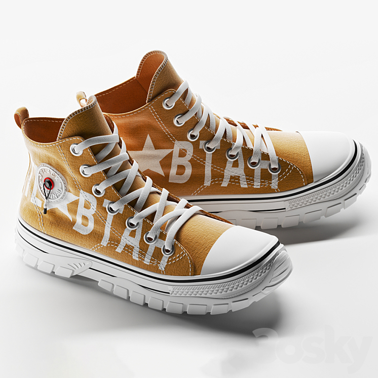 Casual High-top Mustard 3D Model Free