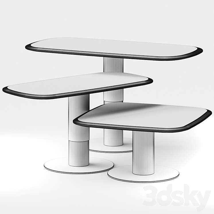 Art Nova Dynamic Coffee Tables 3DS Max Model - thumbnail 2