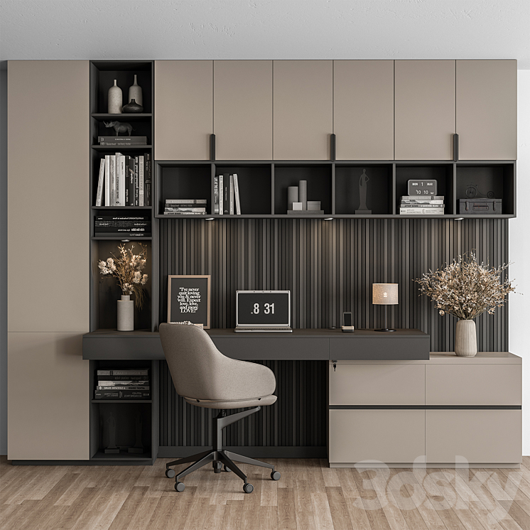 Home Office Set – Office Furniture 351 3DS Max Model - thumbnail 1