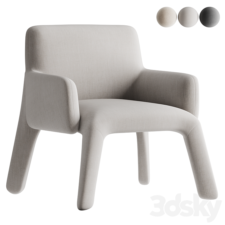 Glove Up Molteni Armchair 3DS Max - thumbnail 2