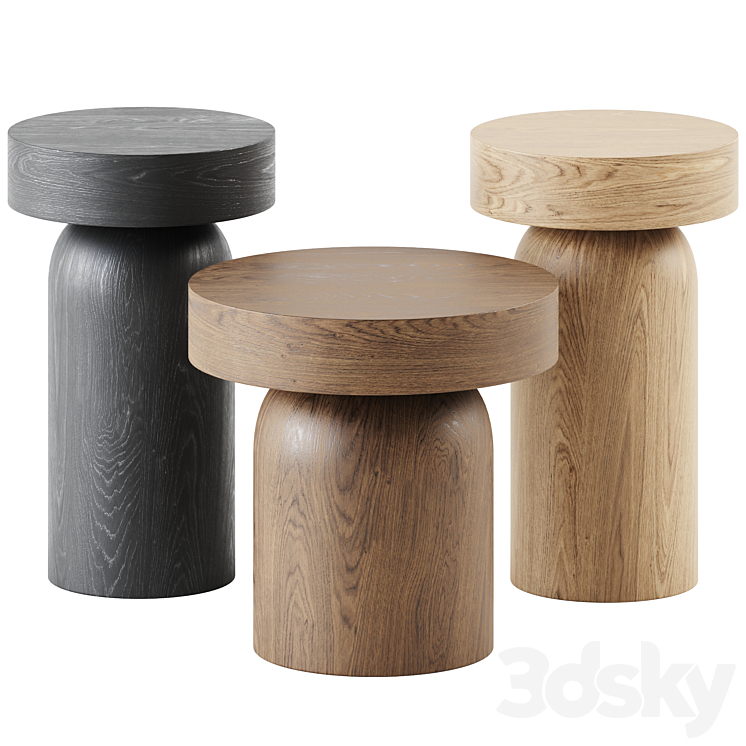 Francis Side Tables by Lema \/ Wooden table 3DS Max - thumbnail 1