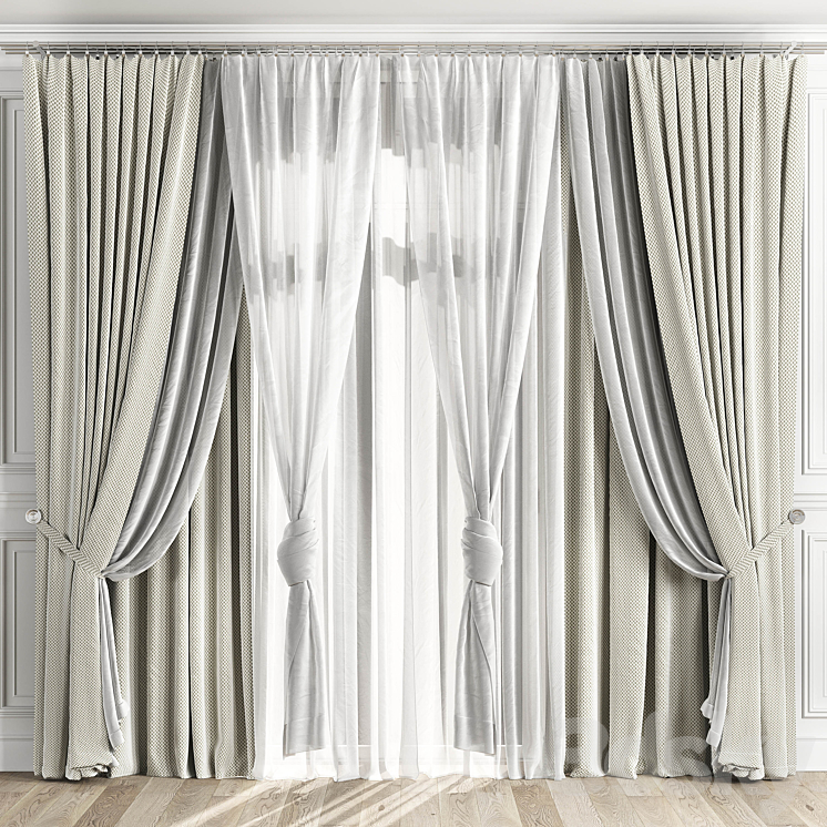 Curtains with window 510C 3DS Max Model - thumbnail 1