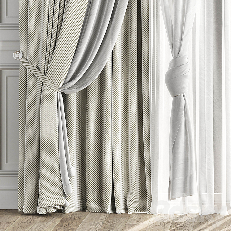 Curtains with window 510C 3DS Max Model - thumbnail 2