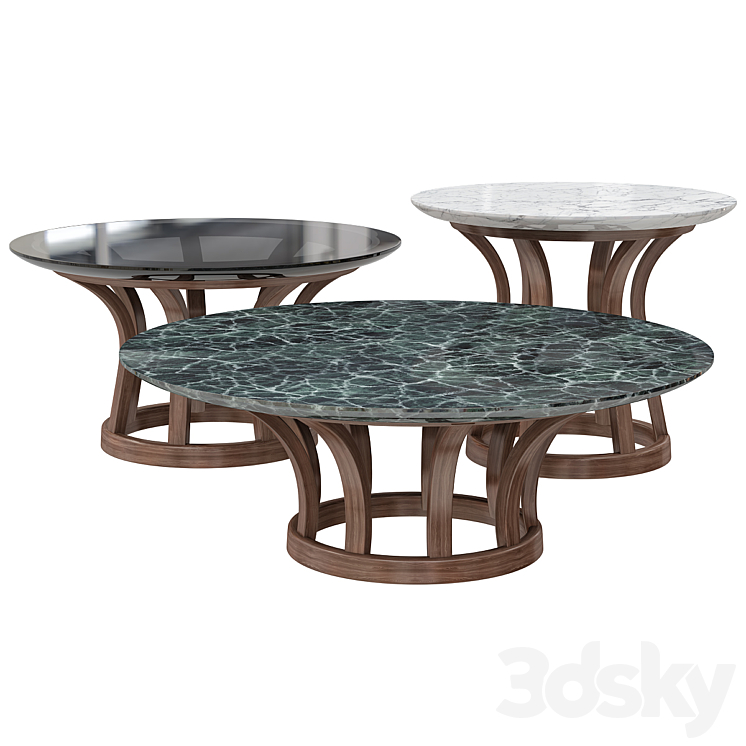 Solid Wood Coffee Table 3DS Max Model - thumbnail 1