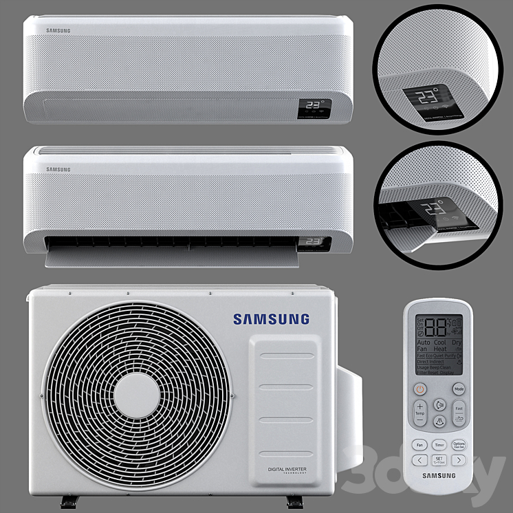Air conditioner Samsung AR9500T Wind Free 3D Model