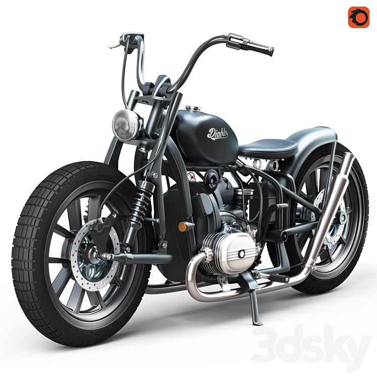 motorcycle diablo 3DS Max Model - thumbnail 1