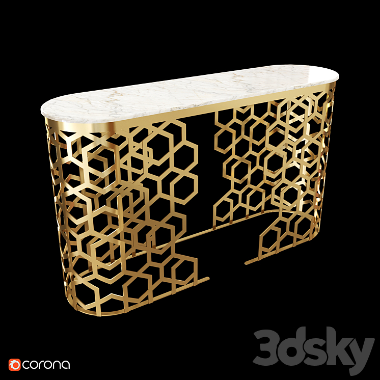 Marble console table 3D Model