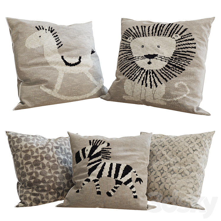 SAFAVIEH – Decorative Pillows set 7 3D Model