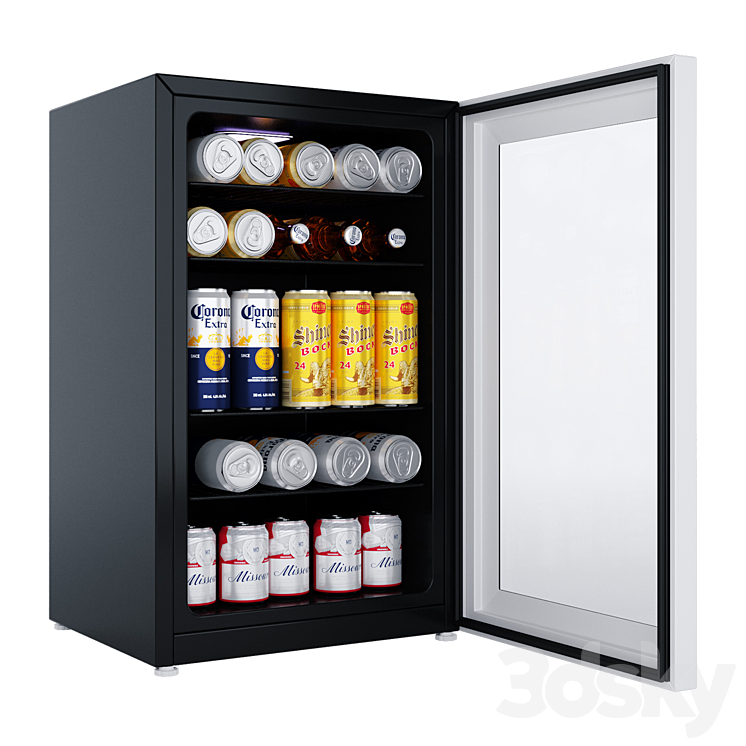 Mini fridge - Kitchen appliance - 3D model