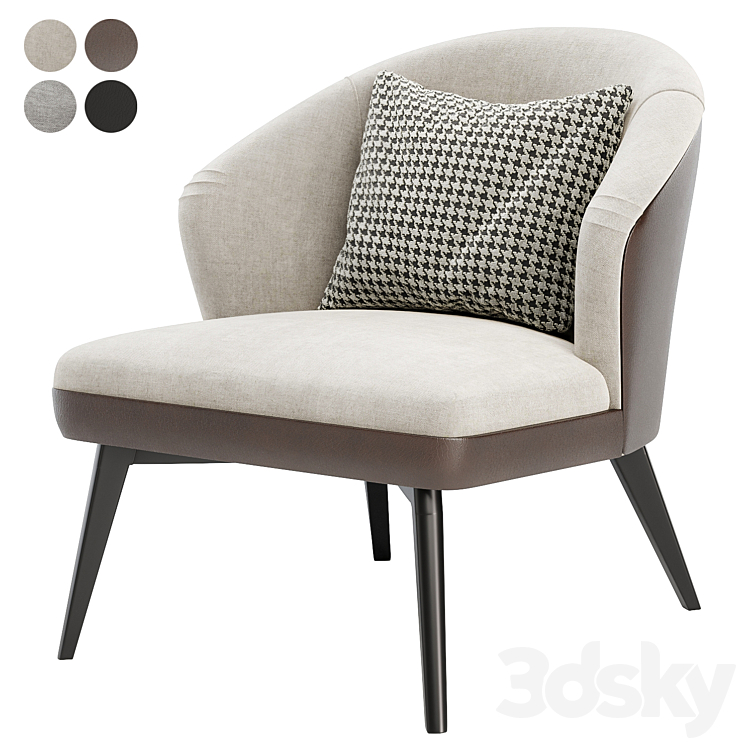 Nelly arm chair 3DS Max Model - thumbnail 1