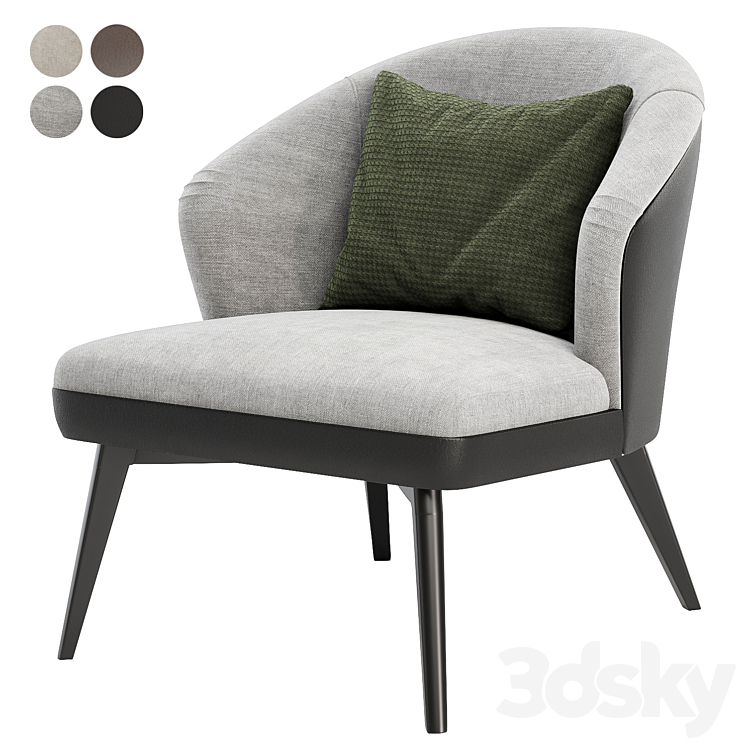 Nelly arm chair 3DS Max Model - thumbnail 2