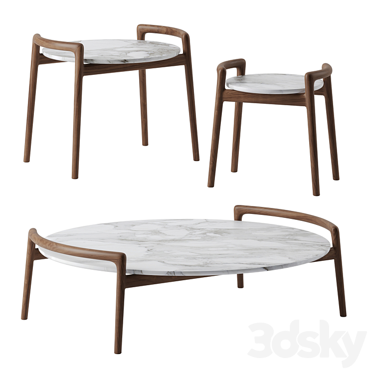 Ascanio coffee tables by Flexform 3DS Max Model - thumbnail 1