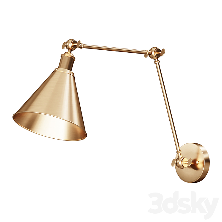 Wall lamp JONATHAN Y Rover 7 in. Adjustable Arm Metal Brass LED Wall Sconce wall lamp 3DS Max - thumbnail 1
