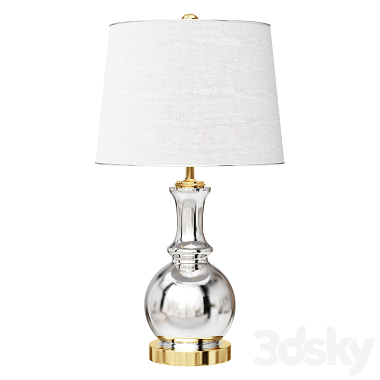 Lavelle 25 in. Mercury Silver\/Brass Gold Glass Table Lamp (Set of 2) 3DS Max - thumbnail 1