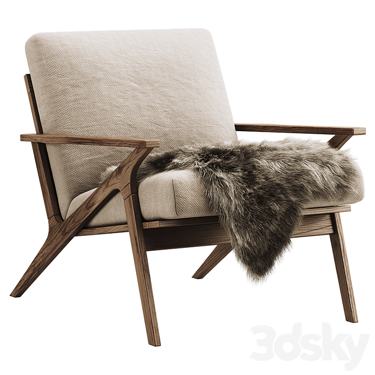 Cavett Wood Frame Chair 3DS Max Model - thumbnail 1