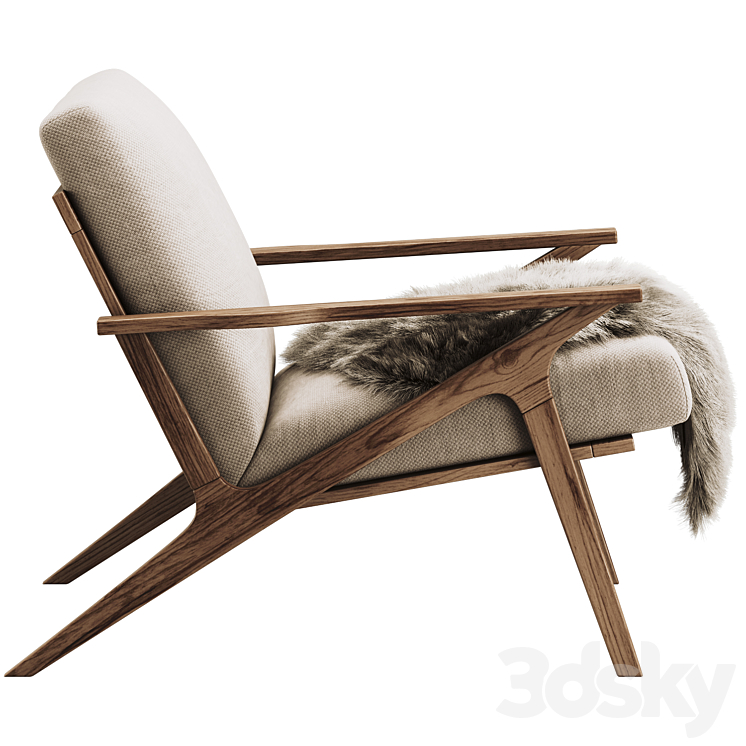 Cavett Wood Frame Chair 3DS Max Model - thumbnail 2