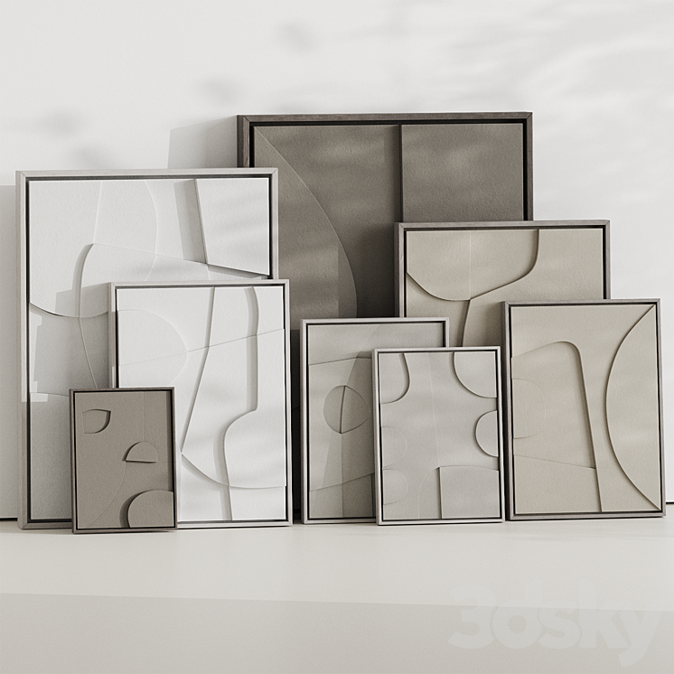 Set of relief panels edith beurskens 3D Model