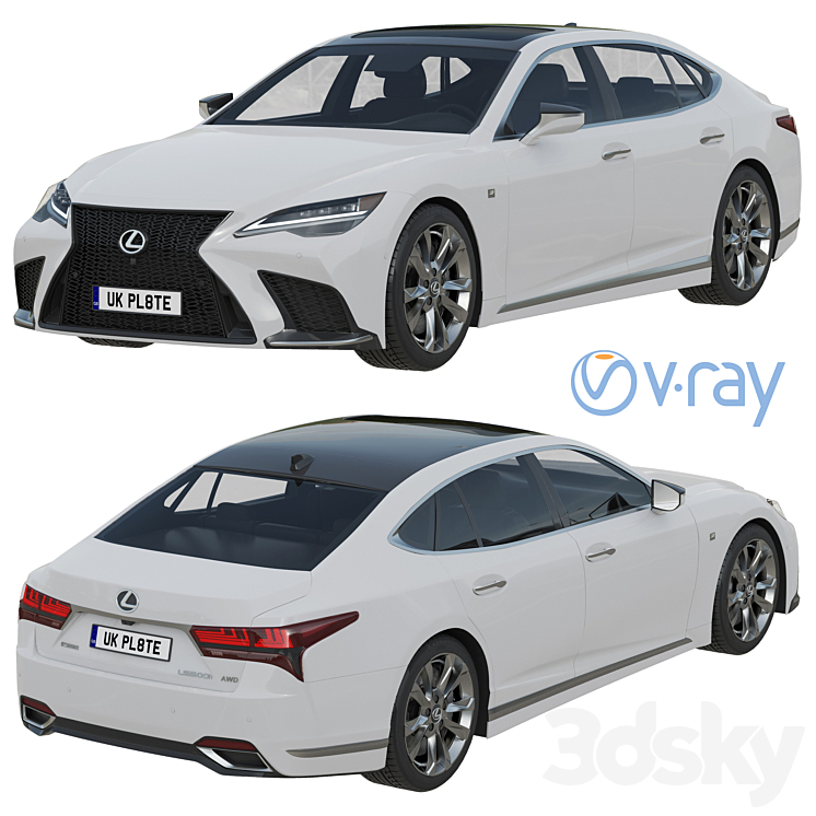 LEXUS LS F-Sport 2022 3D Model Free