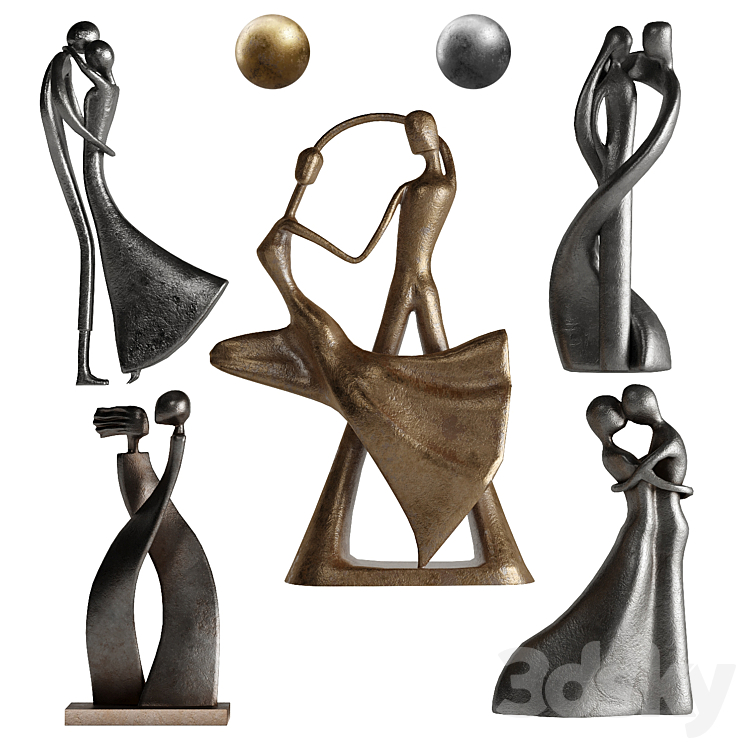 Human Abstract Sculptures 6 Love Position 3D Model