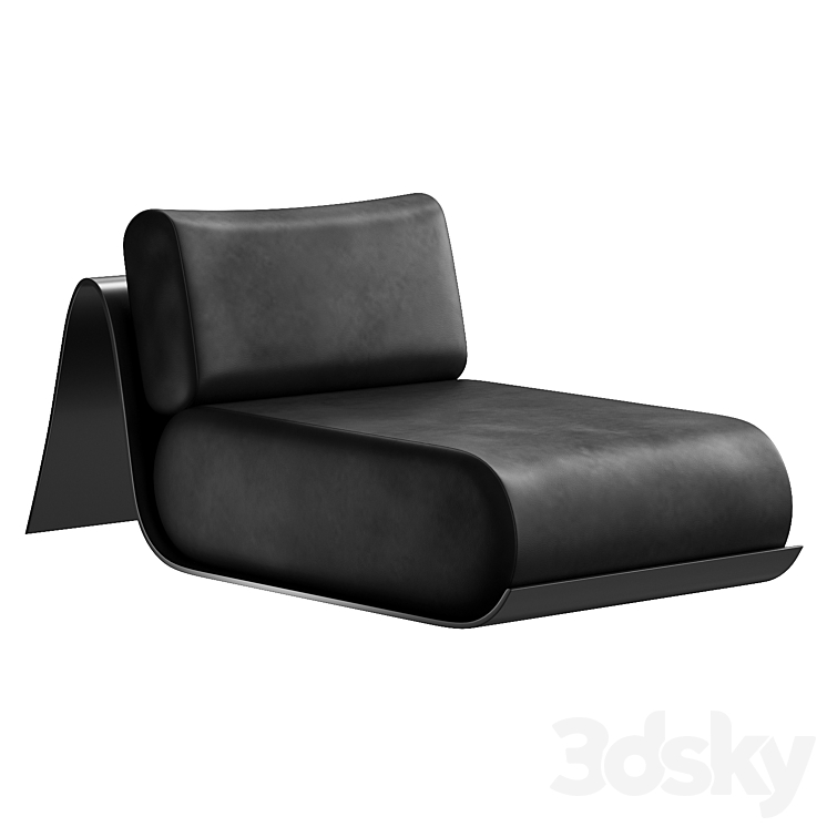 Low easy chair 3DS Max - thumbnail 1