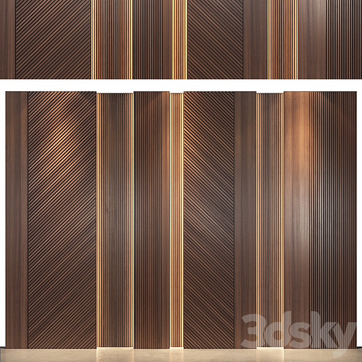 wall panels | set 121 3DS Max Model - thumbnail 1