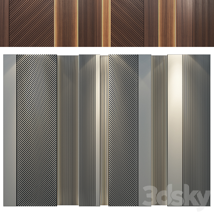wall panels | set 121 3DS Max Model - thumbnail 2